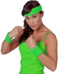 80s Neon Hoofdband & Zweetbandjes Set