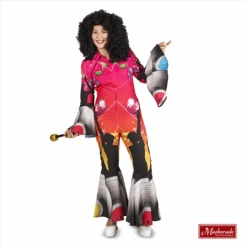 Roze Disco Catsuit Met Print