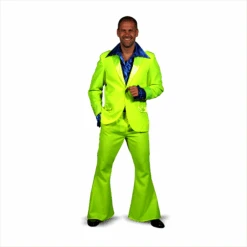 Fluoriserend Geel Discopak Met Wijde Pijpen