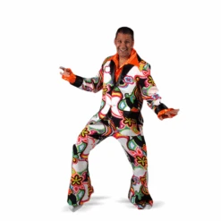 Disco Kostuum Met Gekleurde Print