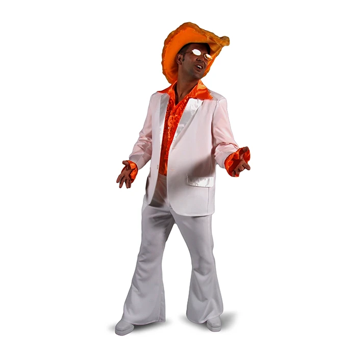 Wit Discokostuum Met Wijde Pijpen 3 Wit Discokostuum Met Wijde Pijpen