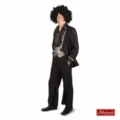 Zwarte Jas Met Zilver Sierrandje, Blouse En Broek