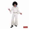 Witte Catsuit Met Blauwe Revers En Wijde Pijpen -Halloween Bevordering Winkel DISC554WB