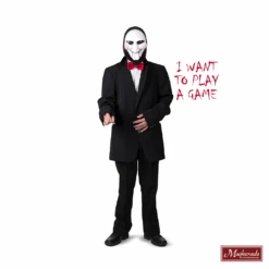 Jigsaw – Zwart Kostuum Met Masker En Driewieler