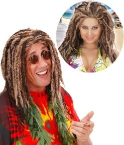 WIDMANN Blondbruine Rastafari Pruik Deluxe