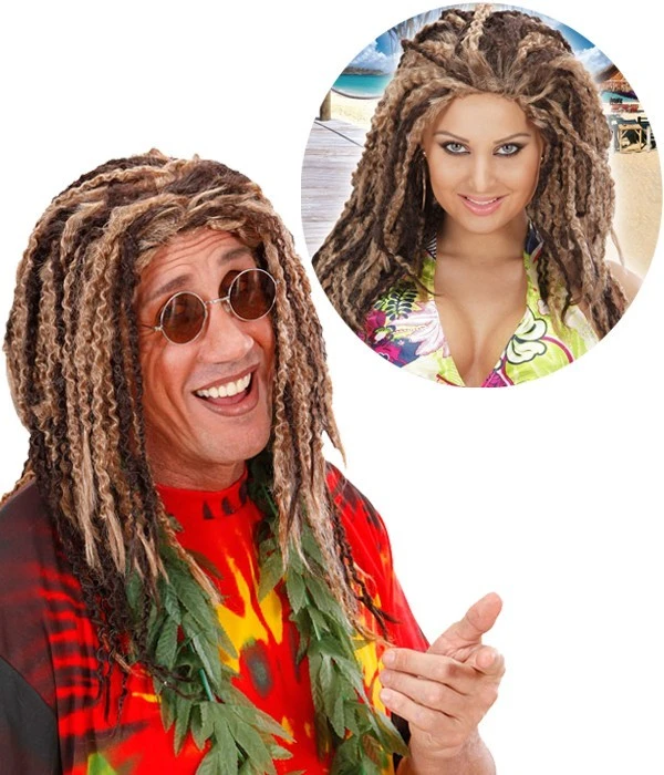 WIDMANN Blondbruine Rastafari Pruik Deluxe 3 WIDMANN Blondbruine Rastafari Pruik Deluxe
