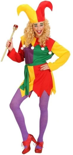WIDMANN Kleurrijk Jolly Jester Costume