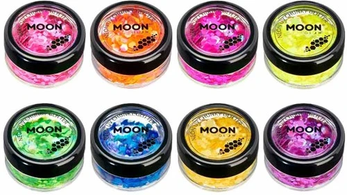 Chunky Glitter Neon UV Goud Geel 4 Chunky Glitter Neon UV Goud Geel - Afbeelding 2