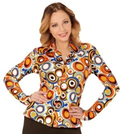 WIDMANN Crazy 70s Blouse Lisa Voor Vrouwen