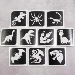 Dino Glittertattoo Sjablonenset