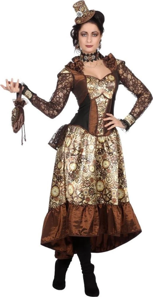 Edel Steampunk Vrouwenkostuum Amalia 4 Edel Steampunk Vrouwenkostuum Amalia - Afbeelding 2