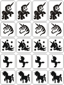 Eenhoorn Glittertattoo Sjablonenset