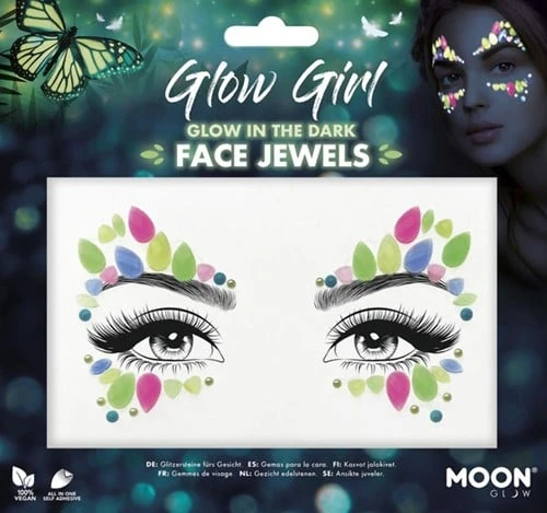 Face Jewels Glow In The Dark Glow Girl 3 Face Jewels Glow In The Dark Glow Girl