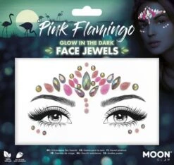 Face Jewels Glow In The Dark Pink Flamingo
