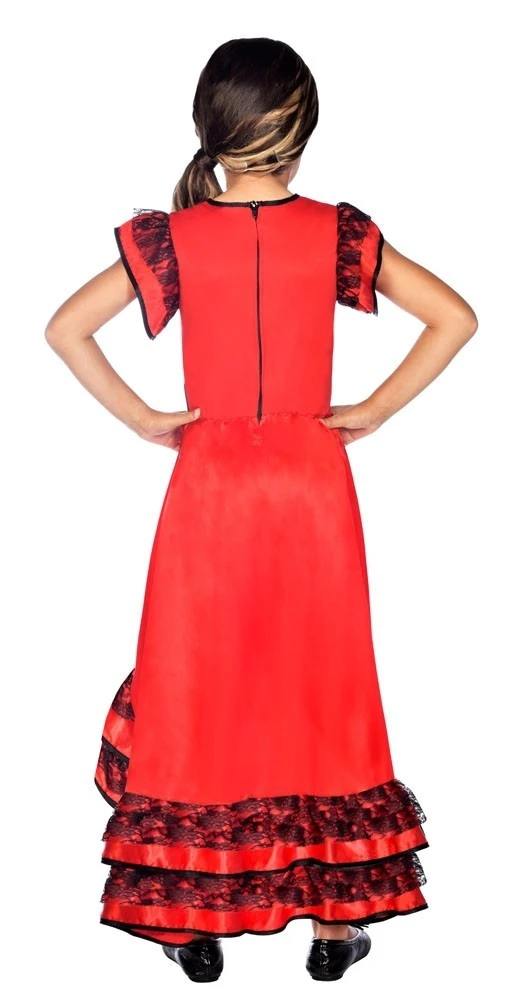 AMSCAN Flamencodanseres Ana Kinderkostuum 4 AMSCAN Flamencodanseres Ana Kinderkostuum - Afbeelding 2