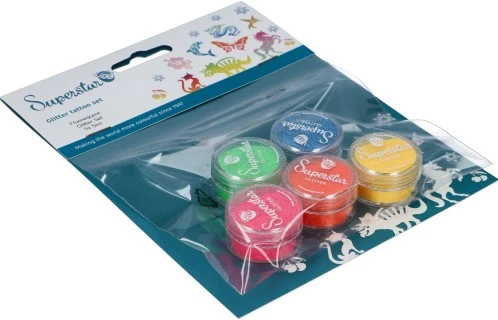 Superstar Fluorescent Glitter Tattoo Glitter Set 4 Superstar Fluorescent Glitter Tattoo Glitter Set - Afbeelding 2
