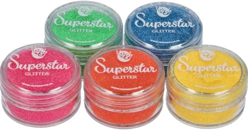 Superstar Fluorescent Glitter Tattoo Glitter Set 5 Superstar Fluorescent Glitter Tattoo Glitter Set - Afbeelding 3