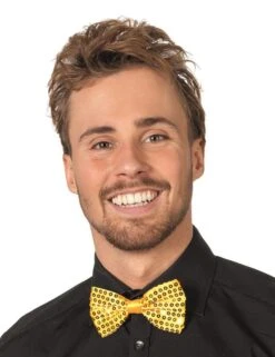 Glitter Pailletten Vlinderdas Goud