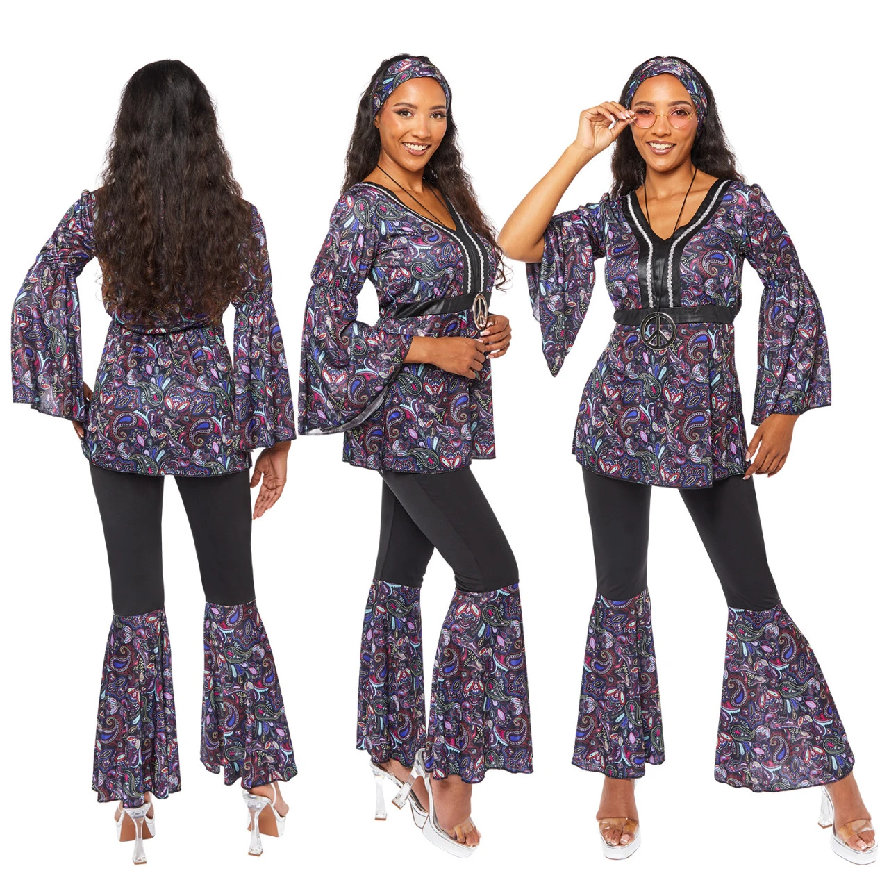 AMSCAN Hippie Girl Lara Dames Kostuum 7 AMSCAN Hippie Girl Lara Dames Kostuum - Afbeelding 5