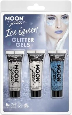 Ice Queen Glitter Gels Zilver Wit Turquoise