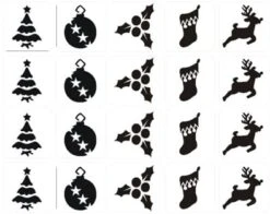 Kerst Glittertattoo Sjablonenset