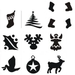 Kerst Glittertattoo Sjablonenset