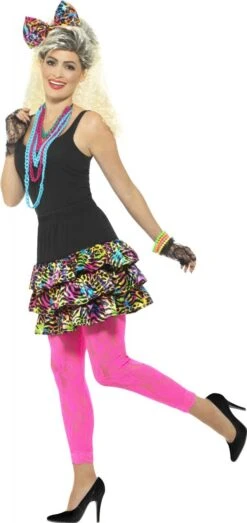 Smiffys Kimmy 80s Rok Met Haarstrik En Kettingen -Halloween Bevordering Winkel kimmy 80er rock mit haarschleife und ketten 3 1280x1280