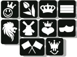 Koningsdag Glittertattoo Sjablonenset 100 Stuks