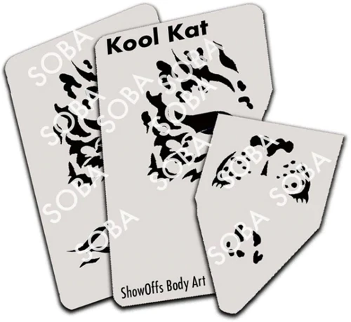 Kool Kat Masker Schmink Sjabloon 4 Kool Kat Masker Schmink Sjabloon - Afbeelding 2