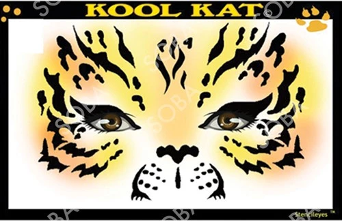 Kool Kat Masker Schmink Sjabloon 3 Kool Kat Masker Schmink Sjabloon