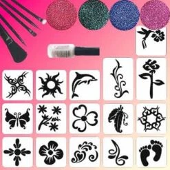 Lady Glittertattoo Set