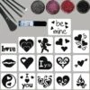 Liefde Glittertattoo Set -Halloween Bevordering Winkel liefde glittertattoo set