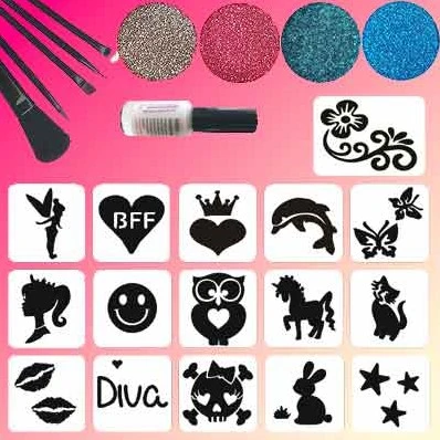 Meisjes Glittertattoo Set 3 Meisjes Glittertattoo Set