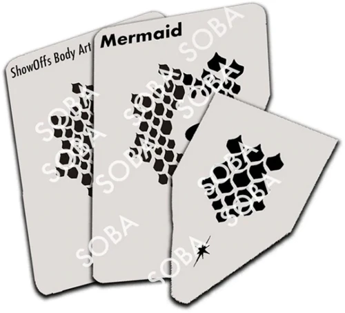 Mermaid Masker Schmink Sjabloon 4 Mermaid Masker Schmink Sjabloon - Afbeelding 2