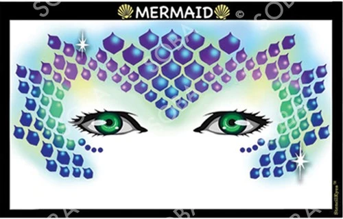 Mermaid Masker Schmink Sjabloon 3 Mermaid Masker Schmink Sjabloon