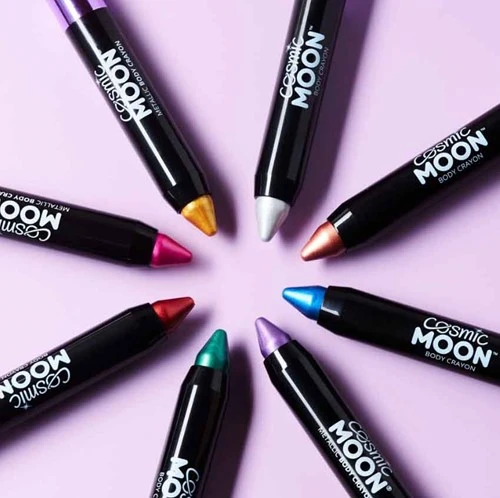 Metallic Body Crayons Schminkstift Zilver 4 Metallic Body Crayons Schminkstift Zilver - Afbeelding 2