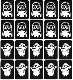 Minion Glittertattoo Set