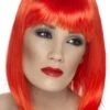 Smiffys Neon Rode Glamour Party Pruik -Halloween Bevordering Winkel neon rote glamour partyperuecke 1 1280x1280