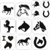 Paarden Glittertattoo Sjablonenset