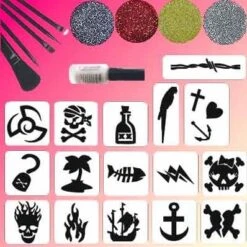 Piraten Glittertattoo Set