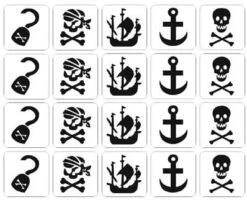 Piraten Glittertattoo Sjablonenset