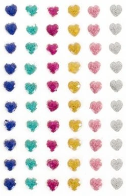 Plaksteentjes Glitter Hartjes 60 Stuks