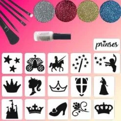 Prinses Glittertattoo Set