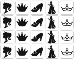 Prinses Glittertattoo Sjablonenset