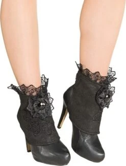 Retro Schoenen Zwart Met Kant