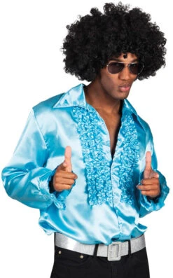 Boland Raymon Ruche Shirt In Turquoise Voor Heren