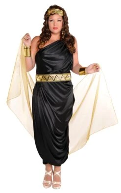AMSCAN Zwarte Romeinse Vrouw Solana Jurk