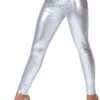 Zilveren Legging Voor Discoparty's