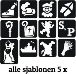 Sinterklaas Glittertattoo Sjablonenset 60 Stuks