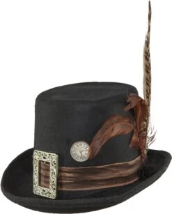 Steampunk Retro Cilinder Met Veren
